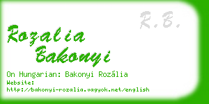 rozalia bakonyi business card
