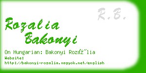 rozalia bakonyi business card